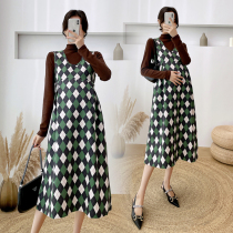 Brand Discount Mall Special Cabinet Withdrawal Cabinet Foreign Trade Clear Barn Gestational Woman Dress Spring Autumn Sleeveless Braces for long two pieces