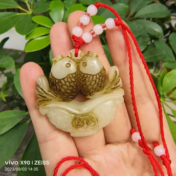 古玉 双魚佩飾 珊瑚玉 K21金具 ネックレス 首飾 時代物 中国美術 玉佩 双鱼玉佩-双鱼玉佩促销价格、双鱼玉佩品牌- 淘宝