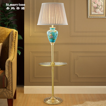 Simple American ceramic floor lamp living room study bedside lamp villa luxury floor lamp tea table lamp sofa vertical lamp