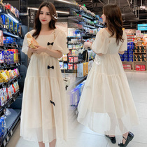 Pregnant women summer dress Summer Korean version of the belly cover thin skirt European and American style maternity summer suit summer dress