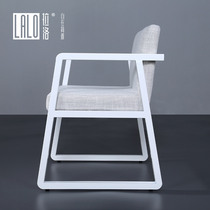 Lallo pure white designer armchair cotton soft bag computer office chair minimalist staff work chair