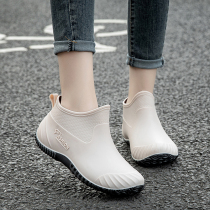 New Spring Autumn Fashion Season Rain Shoes Women Non-slip Waterproof Working Car Wash Rubber Shoes Autumn Winter Warm Plus Suede Rain Boots