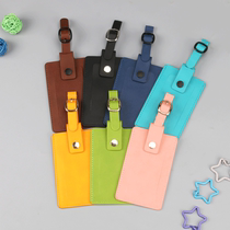 Candy color leather luggage tags suitcase hangtags boarding name tag boarding pass listing convenient and customizable