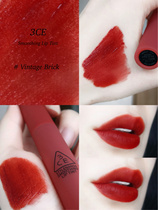  3ce lip glaze taupe brick red matte matte velvet mousse water mist lip dew laydown cloud female lipstick