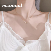 Star moon necklace female summer sterling silver 18K gold collarbone 2021 to give girlfriend birthday gift light luxury niche design sense