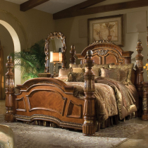 American fur solid wood double bedroom master bedroom luxurious retro - cot bed 1 8m double bed