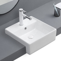 Square semi-hanging basin semi-hanging wash basin hotel cabinet basin semi-embedded Taichung basin counter basin wash basin