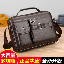 Mens handbag handbag Business single shoulder bag Diagonal Satchel Casual Crosswalk Men Bag genuine leather briefcase Obliquely Cross Backpack