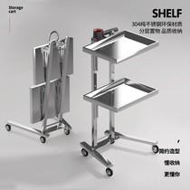 New stainless steel beauty salon hairdresser hairdresser hair folding tool cart hair salon special ironing car