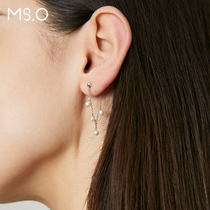 mso French custom sterling silver pearl earrings advanced light luxury EAR thread niche design sense French temperament earrings