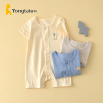 Child Tai Summer 1-18 months baby male and female baby pure cotton comfortable short sleeve closed crotch khab one-piece suit