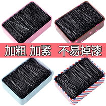 Black one-word clip hairclip Korean adult wave clip small black clip headgear steel clip girl edge clip hair accessory