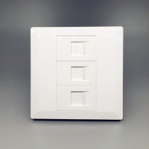 Dual telephone plus computer socket Two telephone line interface with single network information switch panel concealed type 86