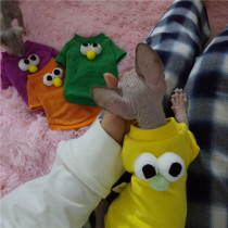 Autumn hairless cat clothes Sphinx Devon dwarf couple T-shirt plus velvet Sesame Street pet couple sweater