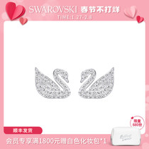 Swarovski SWAN PAVE Swan Atmosphere Simple Female Earrings Valentine's Day Gift Jewelry