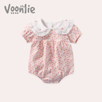 Fan Hunting Baby Summer Clothing Thin Clothes New Female Baby Conjoined Clothes Summer Full Moon Princess Bag Fart Khaumi Pure Cotton