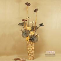 Living room dry flower arrangement dry lotus natural dried flower landing High branch decoration real bouquet air dried large dry lotus ornaments