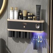 Light extravagant intelligent ultraviolet germicidal toothbrush sterilizer dental cup shelve free of punching wall-mounted dental tool containing shelf