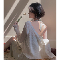 From a sunscreen knitted sweater thin female 2021 summer new long-sleeved shawl outside the knitted cardigan jacket