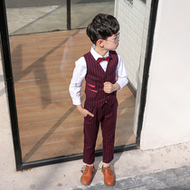 Childrens British vest set 2020 new handsome boy dress baby suit vest three-piece Spring and Autumn Tide