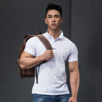 Roll Iron Wolf Breathable Perspiration Sweat Explicit Muscle Slim Fit Training Sports Short Sleeves POLO Jersey Man Turned T-shirt Fitness Dresses