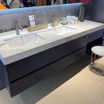 Delifeng rock board one-body bathroom cabinet modern light luxury solid wood set toilet wash basin basin bathroom cabinet