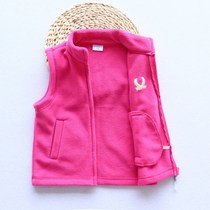 Childrens fleece vest vest spring and autumn baby baby warm vest girl waistcoat kindergarten group custom vest