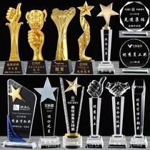 Crystal Trophy medals creative custom childrens game basketball football metal staff resin lettering custom champion