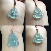 Cuiyu Natural Emerald Buddha male mosaic ice a goods Maitreya cloth bag big belly sitting Buddha laughing Buddha Jade Jewelry pendant female