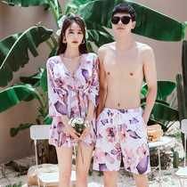 Couple swimsuit set 2021 New Summer small breasts gather cover belly thin seaside resort beach hot spring women
