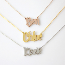 Ladies Necklace Personality Customized Titanium Steel choker Name Zodiac Alphabet Anniversary Rose Gold Silver