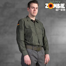 German German public military version of the original outdoor gray green retro polyester cotton combat shirt shirt sports T-shirt long sleeve