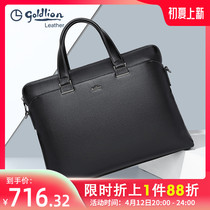 Kinley to mens bag new mens leather handbag Crocodile Bull Leather Briefcase Business Multifunction Computer Bag