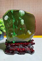 Brazil snowflake glass green crystal red Jasper ornaments Qishi rough stone stone decoration ornamental collection
