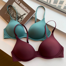 Japan traceless bra one piece of glossy surface light breathable gathering small bra commuting comfortable underwire-free underwear woman