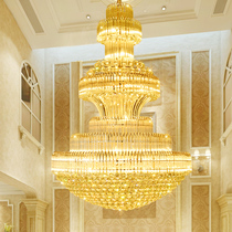 Compound building LED crystal chandelier building living room large chandelier European Villa chandelier 1 2 1 5 1 8 meters