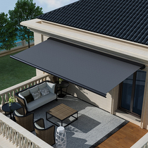 Full box retractable sunshade canopy Outdoor electric remote control high-grade luxury villa balcony rainproof canopy chain tent