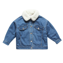 Balabala girl denim coat 2021 Winter Dress new children detachable liner top 201421105001
