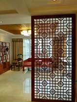  Lattice partition porch living room modern Chinese background wall hollow can be customized density board through flower board decoration screen