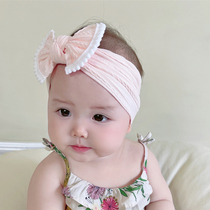 Comfortable cotton baby Virgin baby Indian wide fontanelle European and American wooden ear lace bow hair accessories