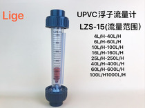 LZS-15 Plastic float flowmeter Pipeline rotor flowmeter Flow meter UPVC flowmeter