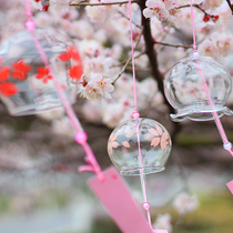 Ito Yu Japanese gift Edo style cherry blossom glass wind chimes hanging door decoration Car decoration trumpet a variety of options