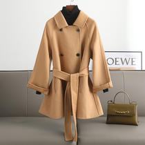 2021 Winter New 100% wool Anna double-sided cashmere coat long double breasted woolen coat women