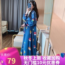 Nightdress women 2021 new spring and autumn cotton thin loose large size pregnant women fat MM can wear long pajamas