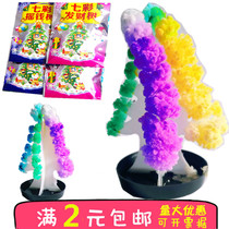 Childhood toy colorful Christmas tree will open snowflakes magic paper tree to strengthen magic water seed flowering crystallization