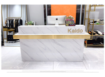 Simple retro cash register clothing store small shop marble bar beauty salon reception desk Nordic