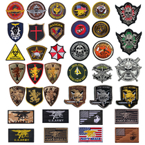 Embroidery Arm Badge US Military Badge Movie Perimeter Personality Magic Sticker Zhang Jun Fan Camouflage Clothing Package Decoration Subsidy