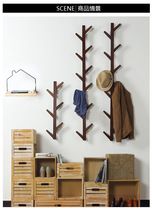 New creative coat rack wall solid wood wall living room bedroom decoration hanger Wall