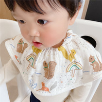 360 degree rotating bamboo cotton gauze leather band bib baby elastic pullover bib newborn baby saliva towel autumn and winter