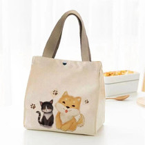 Cute Portable Lunch Bag Fashion Light Hand Lunch Box Canvas Bag Office Worker With Meal Bag Student Handbag